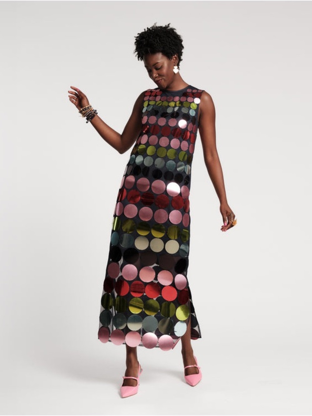 FRANCES VALENTINE X ATLANTIC-PACIFIC Sequin Maxi Dress Size Small NWT - Picture 5 of 16